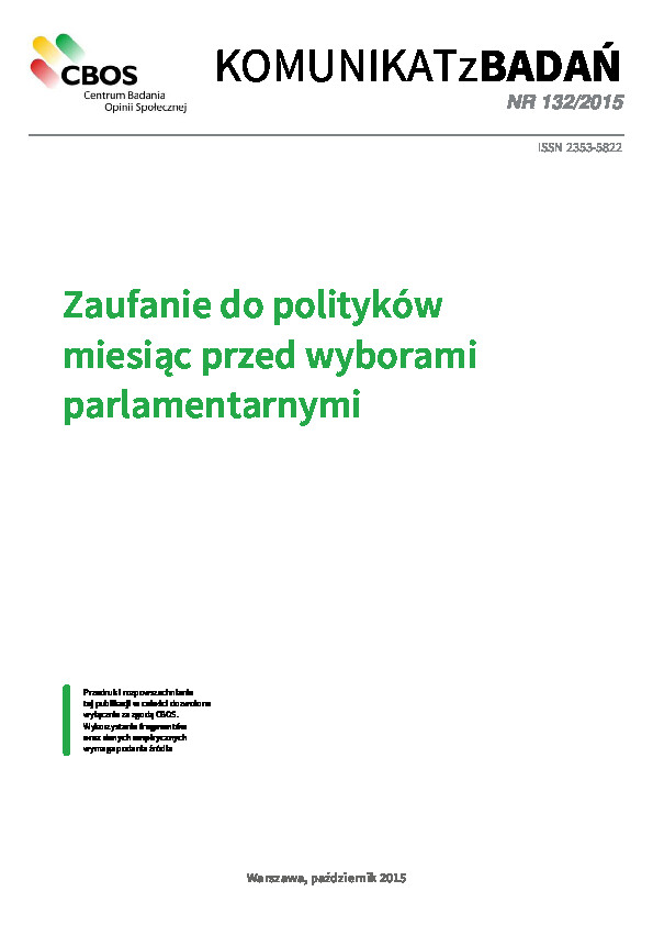 Okładka komunikatu Nr 132/2015