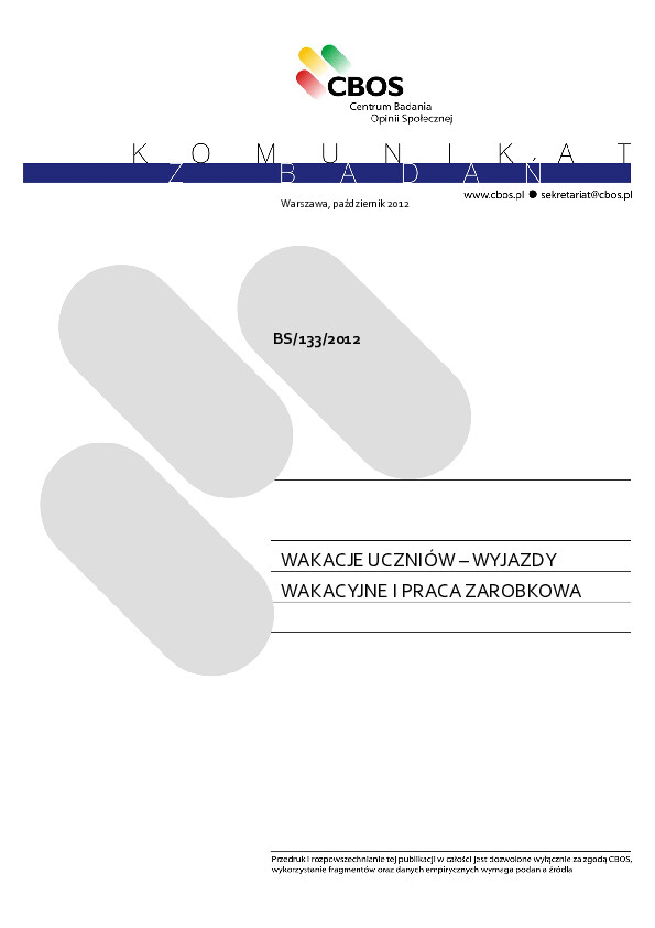 Okładka komunikatu BS/133/2012