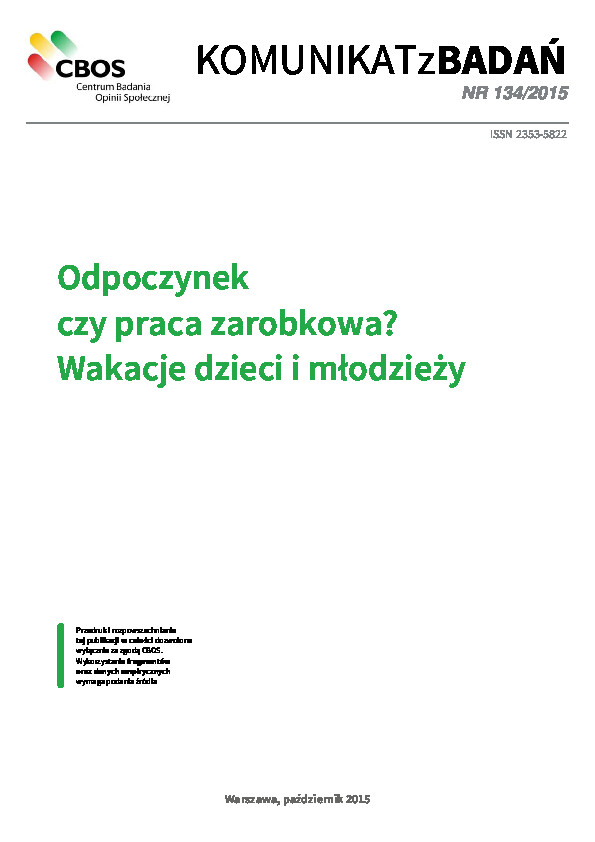 Okładka komunikatu Nr 134/2015