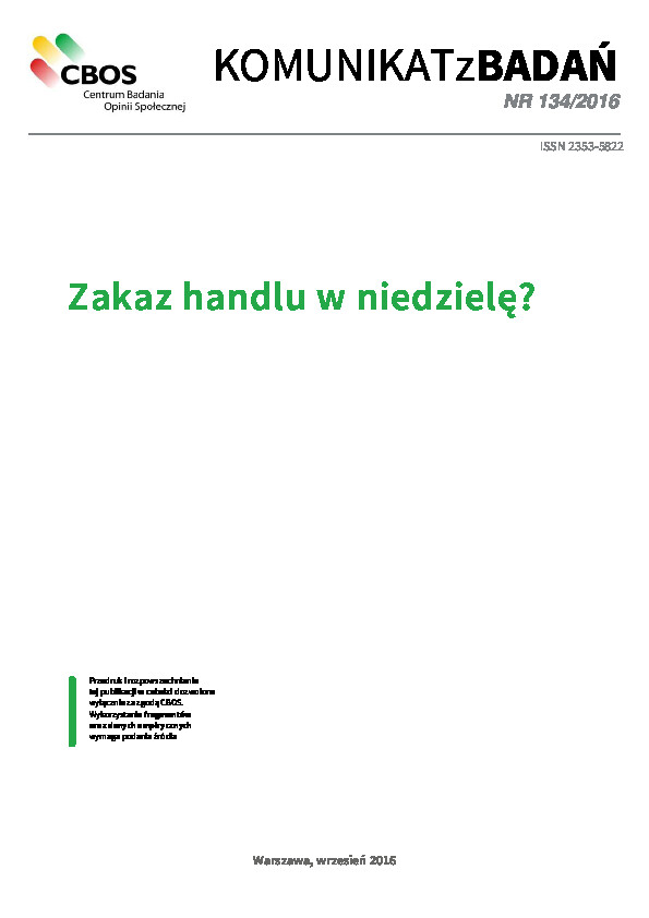 Okładka komunikatu Nr 134/2016
