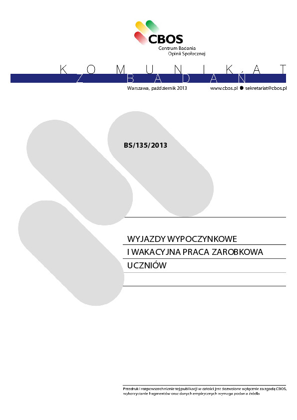 Okładka komunikatu BS/135/2013