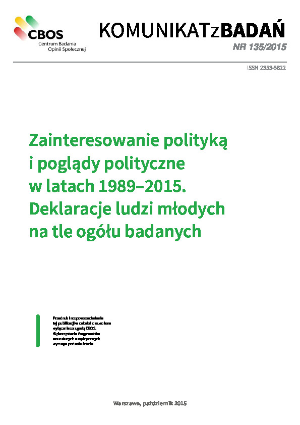 Okładka komunikatu Nr 135/2015