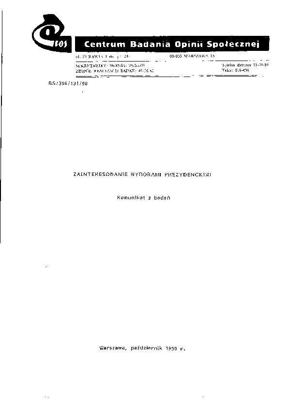 Okładka komunikatu BS/356/131/90