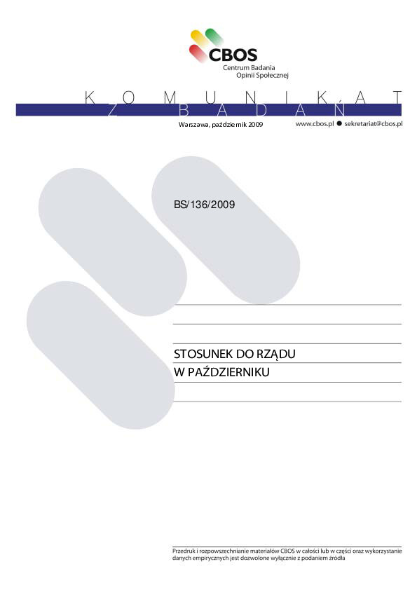 Okładka komunikatu BS/136/2009