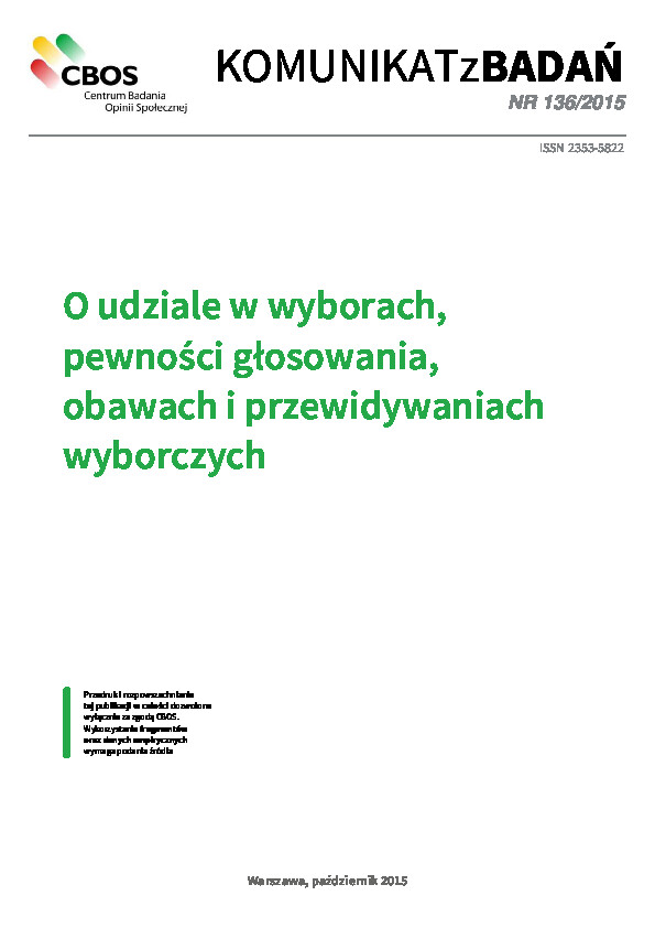 Okładka komunikatu Nr 136/2015