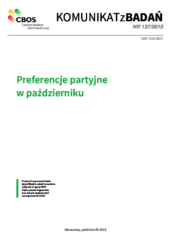 Okładka komunikatu Nr 137/2015