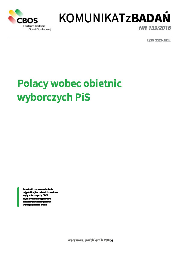 Okładka komunikatu Nr 139/2016