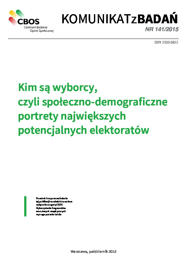 Okładka komunikatu Nr 141/2015