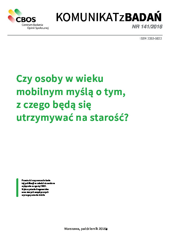 Okładka komunikatu Nr 141/2016