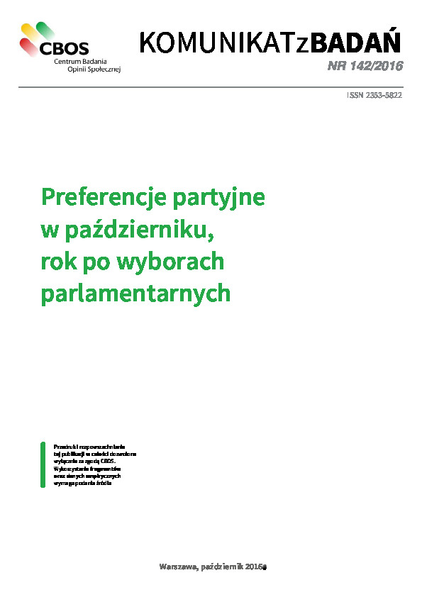 Okładka komunikatu Nr 142/2016