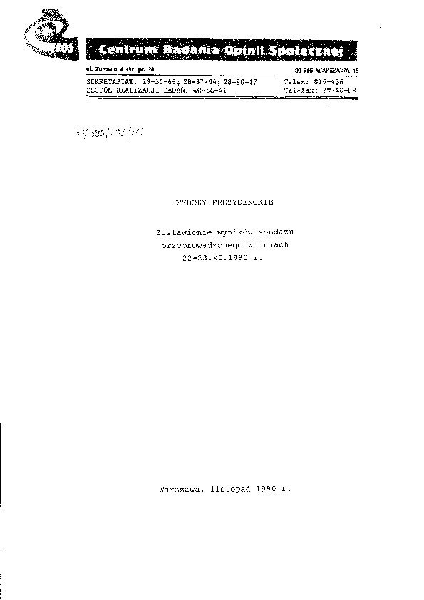 Okładka komunikatu BS/395/138/90