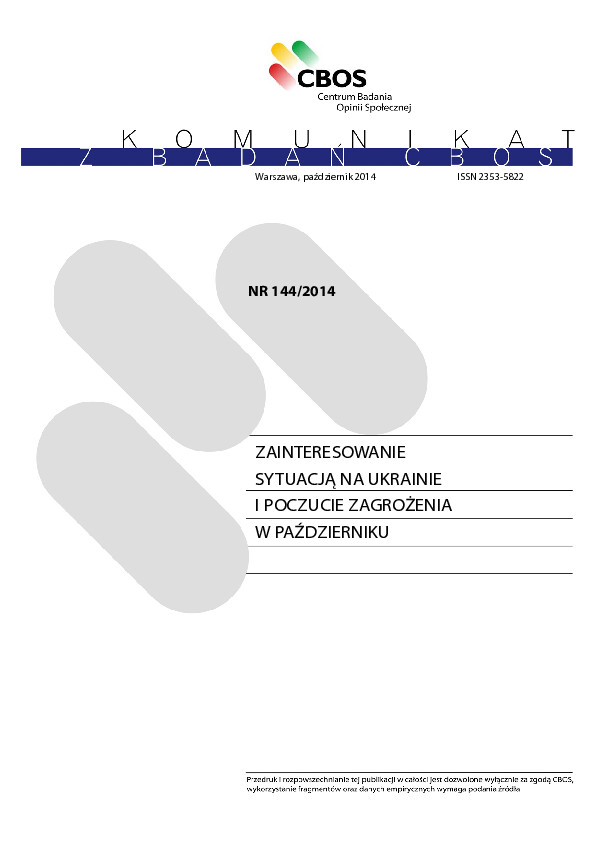 Okładka komunikatu Nr 144/2014