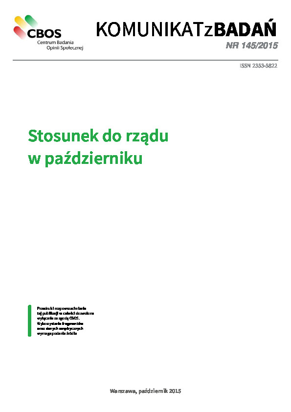 Okładka komunikatu Nr 145/2015