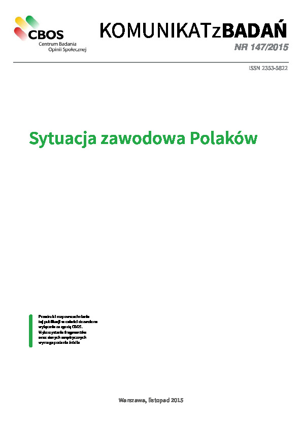 Okładka komunikatu Nr 147/2015