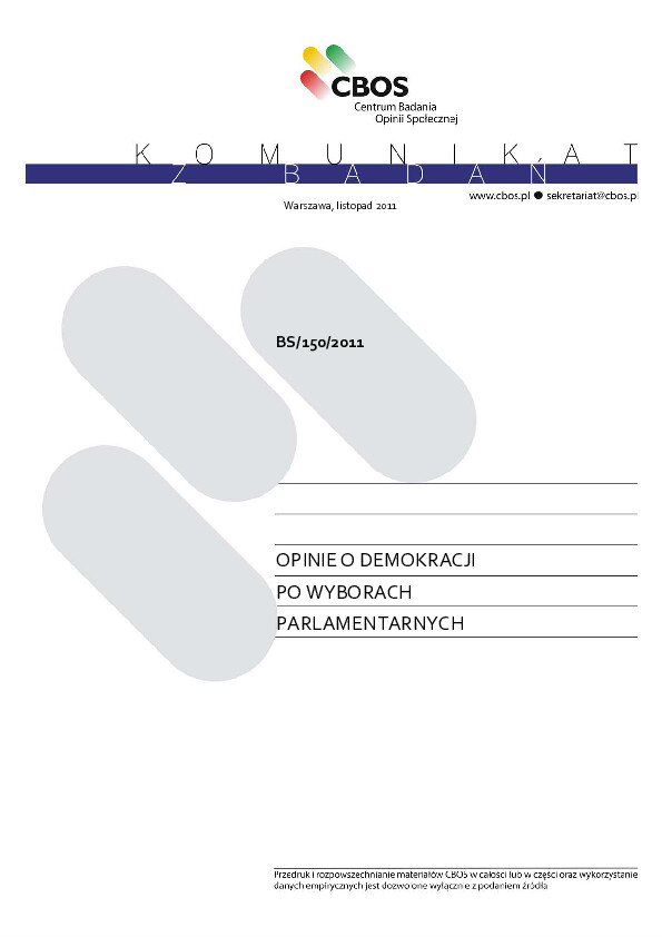 Okładka komunikatu BS/150/2011