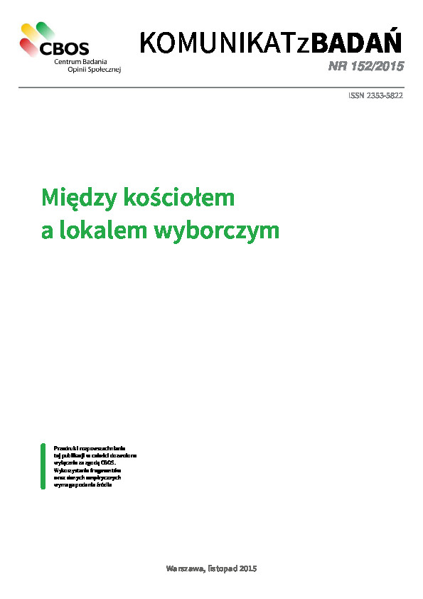 Okładka komunikatu Nr 152/2015