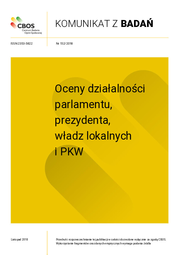 Okładka komunikatu Nr 152/2018