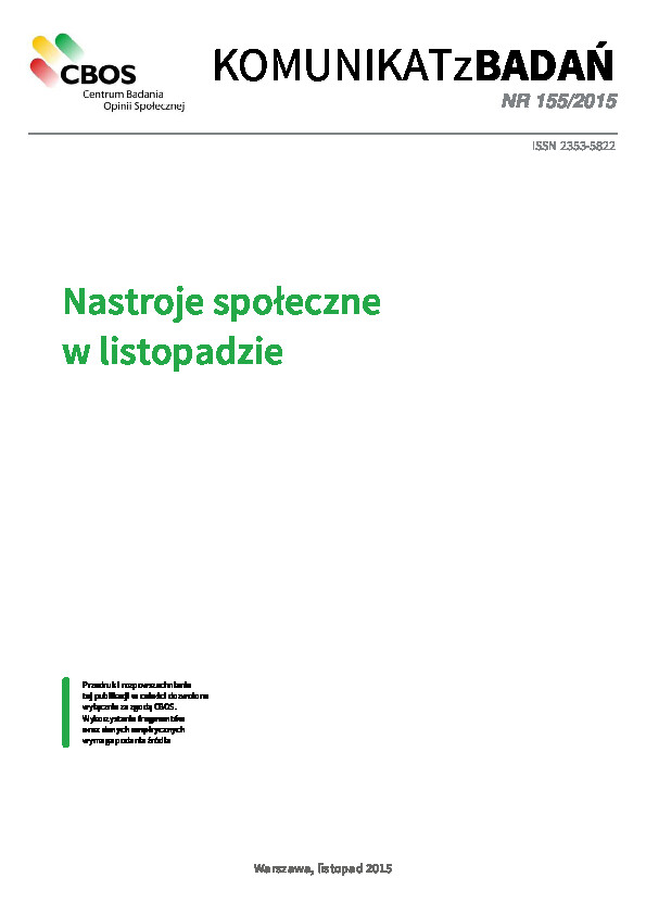 Okładka komunikatu Nr 155/2015