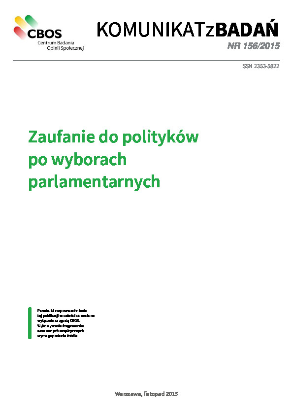 Okładka komunikatu Nr 156/2015