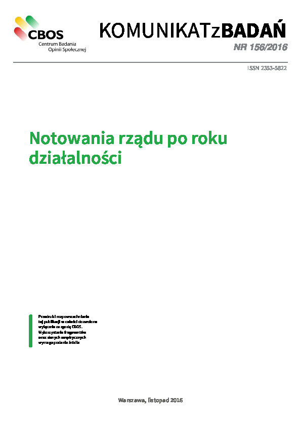 Okładka komunikatu Nr 156/2016
