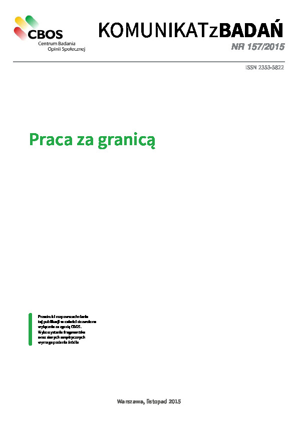 Okładka komunikatu Nr 157/2015