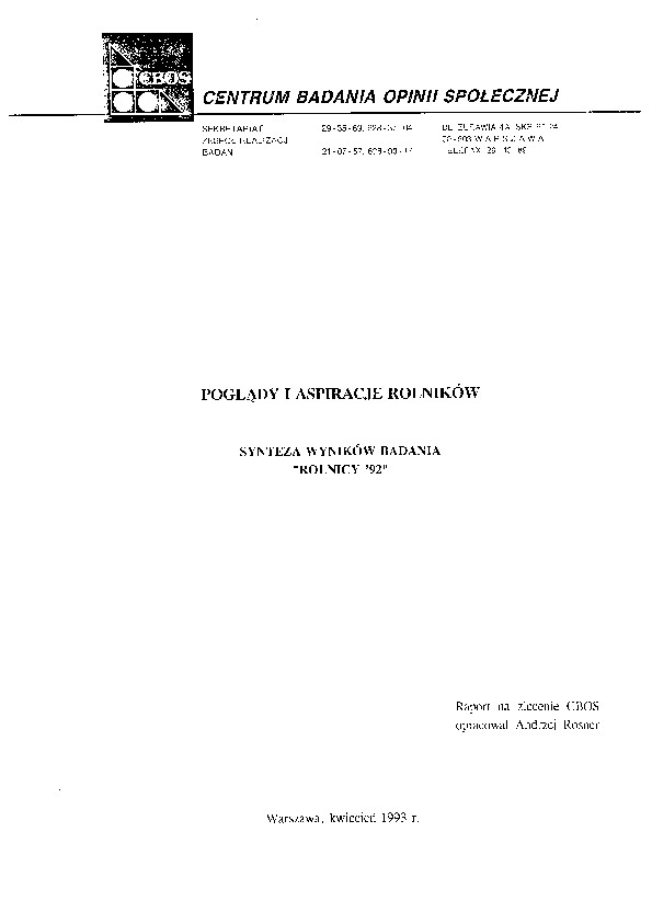Okładka komunikatu 157/93