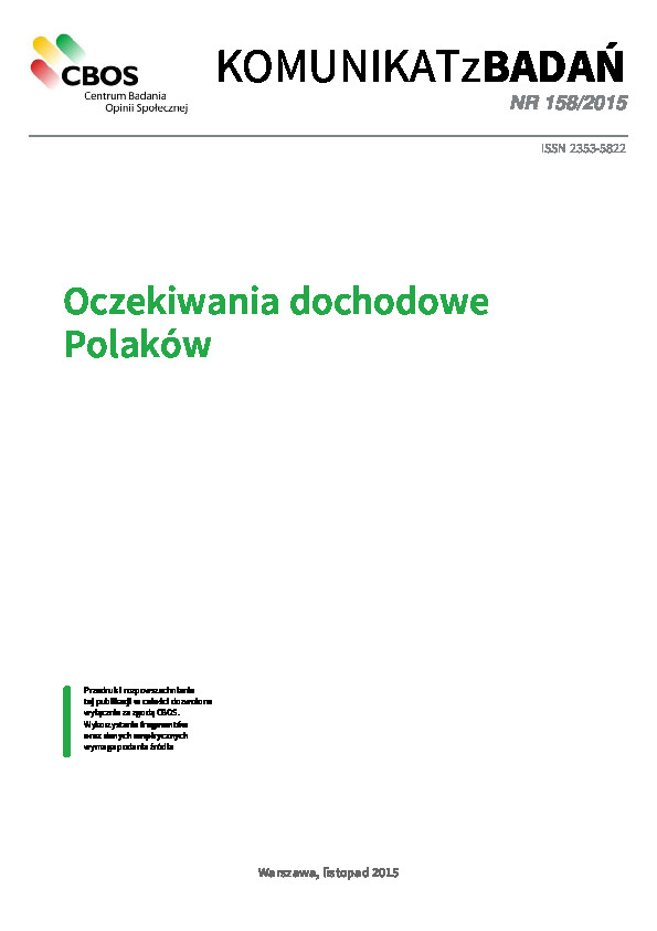 Okładka komunikatu Nr 158/2015