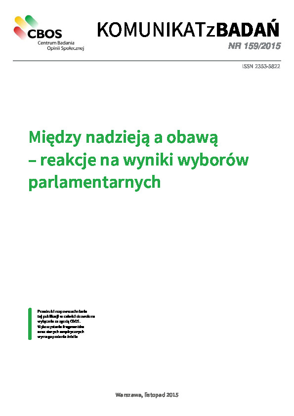 Okładka komunikatu Nr 159/2015