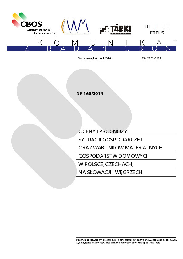 Okładka komunikatu Nr 160/2014