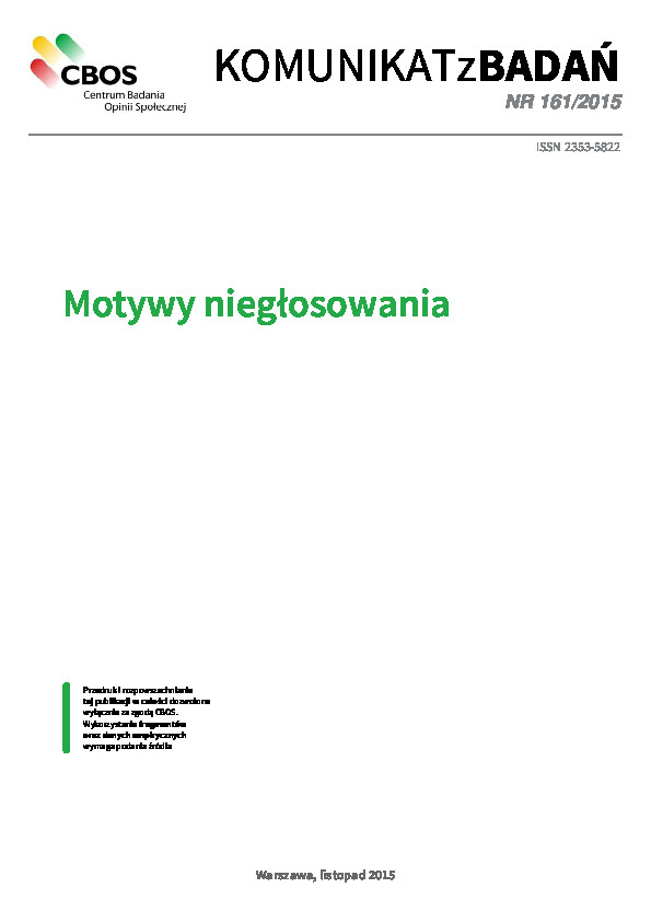 Okładka komunikatu Nr 161/2015