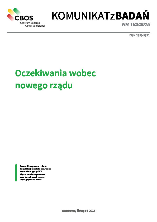 Okładka komunikatu Nr 162/2015