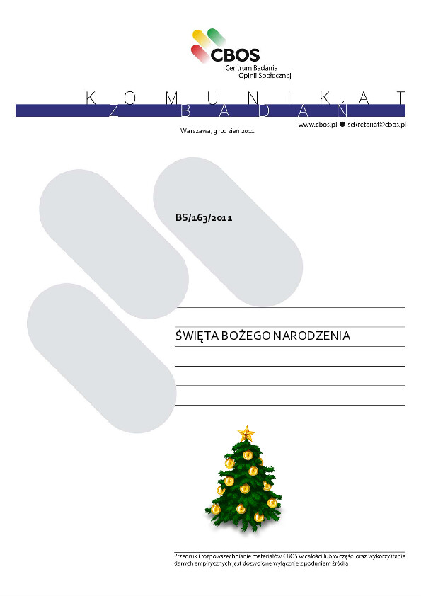 Okładka komunikatu BS/163/2011