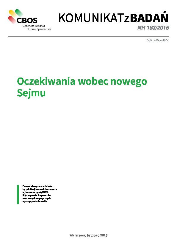 Okładka komunikatu Nr 163/2015