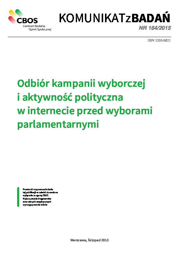Okładka komunikatu Nr 164/2015