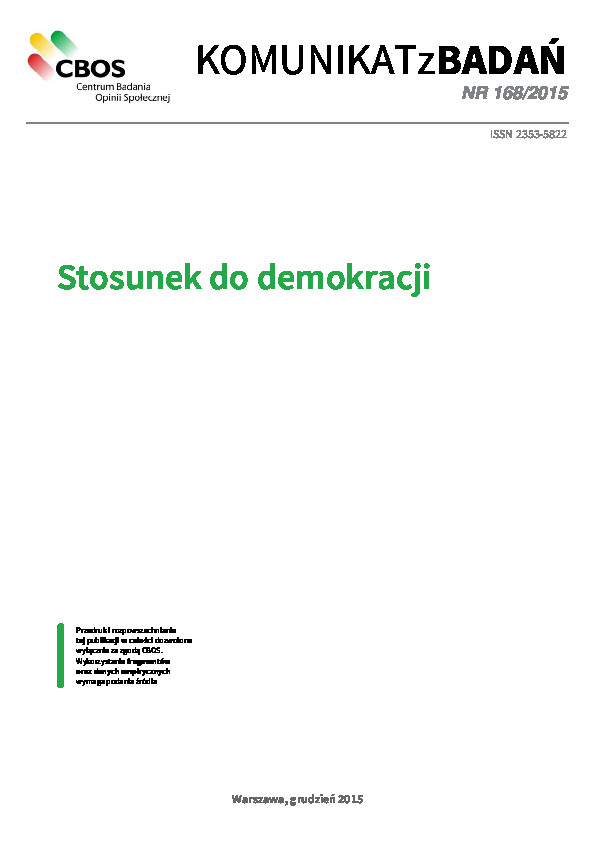 Okładka komunikatu Nr 168/2015