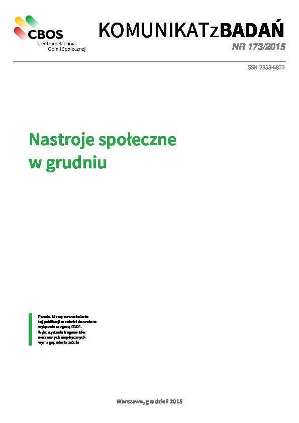 Okładka komunikatu Nr 173/2015