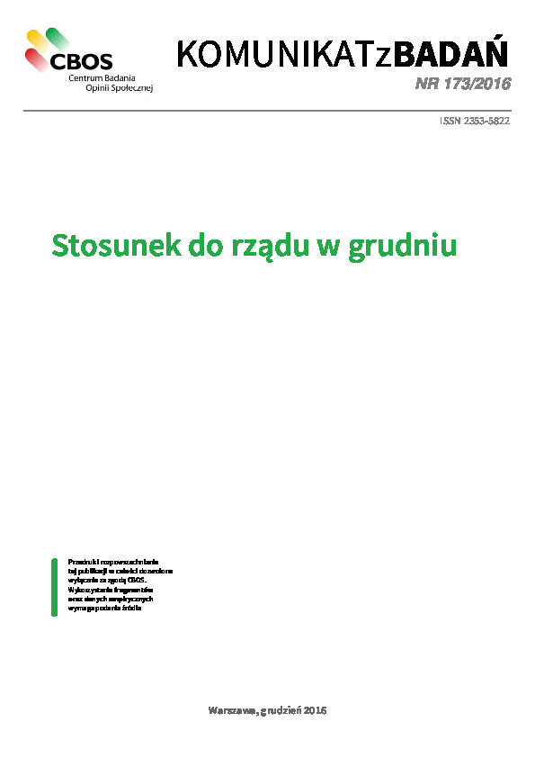 Okładka komunikatu Nr 173/2016
