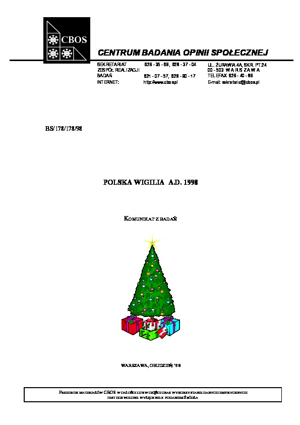 Okładka komunikatu BS/178/178/98